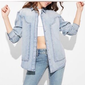Wild Fable Long Sleeve Oversized Denim Western Shirt XS